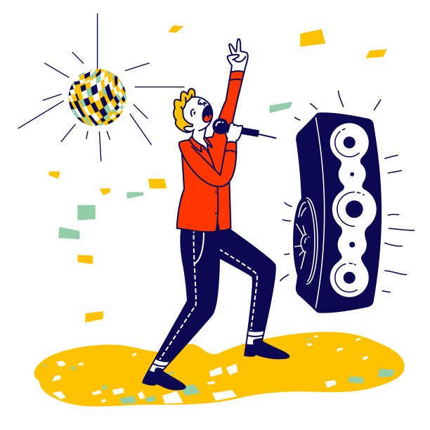 在卡拉ok酒吧唱歌的快乐男人图片下载