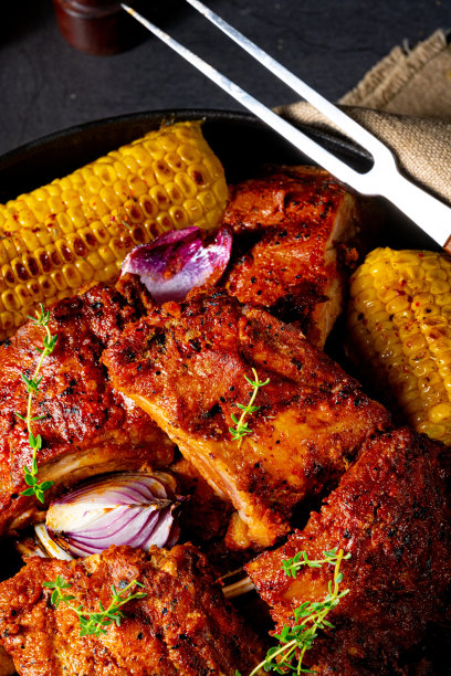 烤箱里的纯朴排骨图片下载