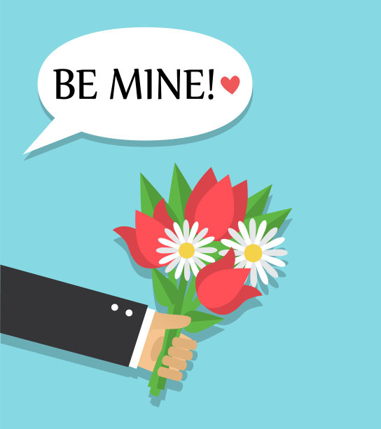 一束鲜花作为礼物和一个宣言图片下载