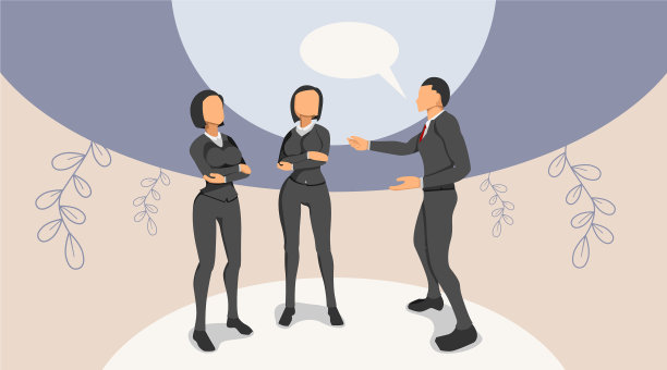 站着一个男人和两个女人对话三个图片下载