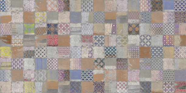 华丽的无缝图案多彩的摩洛哥，葡萄牙和阿祖莱霍传统马赛克瓷砖背景图片下载