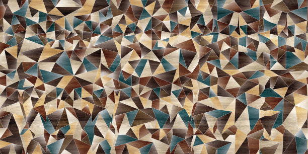 抽象的拼花地板与褶皱的未来主义三角形几何表面纹理和木制背景图片下载