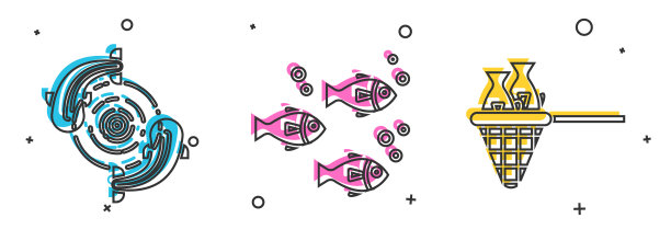 用鱼的图标设置鱼和渔网图片下载