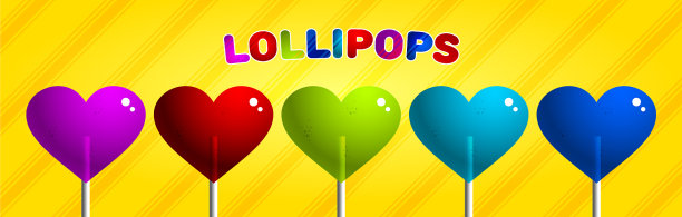 把五颜六色的棒棒糖做成心形图片下载