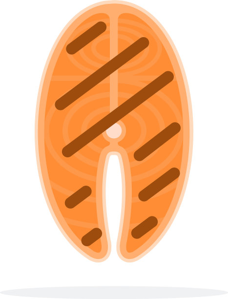 一块单独的烤三文鱼图片下载