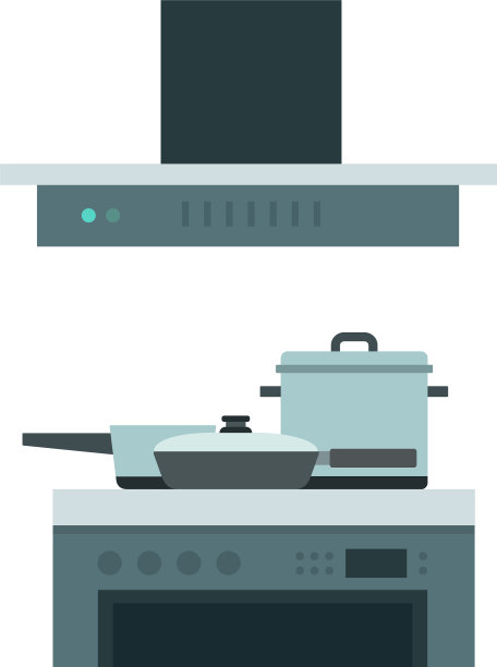 蒸煮滚刀与排气扇扁平隔离图片下载