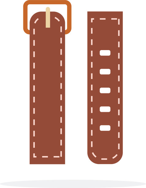 棕色表带扁平隔离图片下载