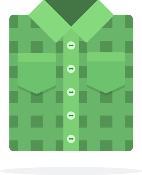 折叠绿色男衬衫平孤立图片下载