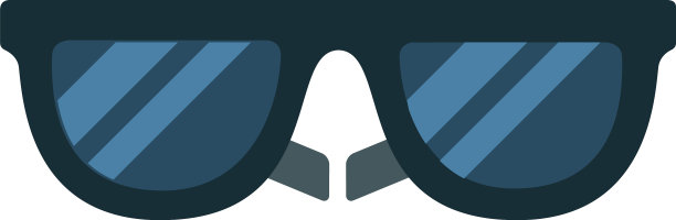 黑色太阳镜扁平隔离图片下载