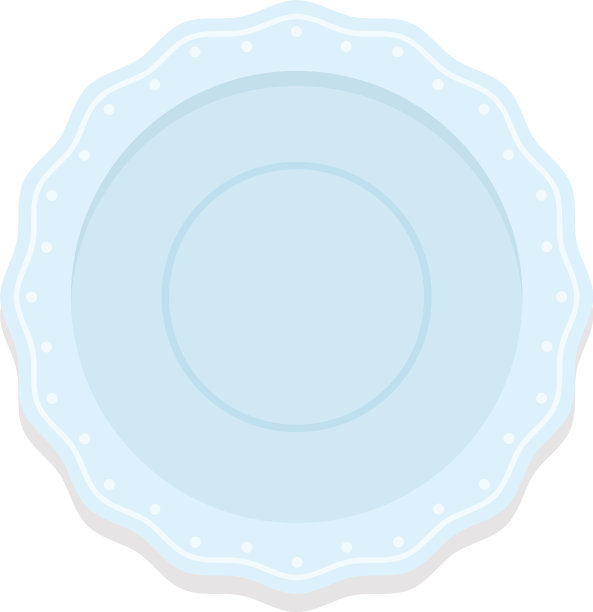 餐盘与波浪形边缘顶视图平图片下载