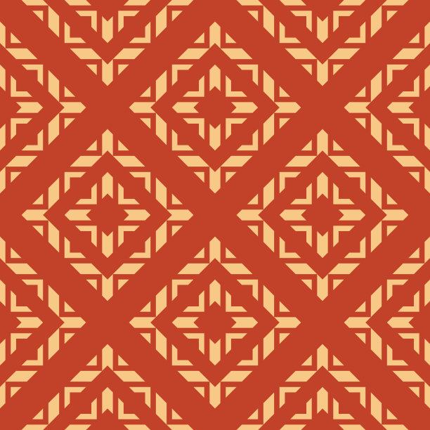 复古几何装饰无缝图案。向量抽象的民间风格点缀图片下载