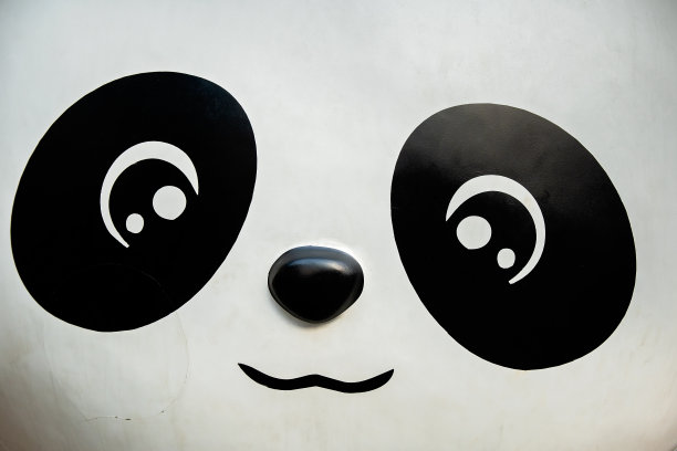 一个可爱的卡通熊猫的美丽特写图片下载