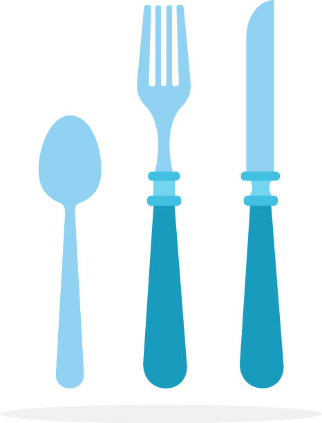 餐具平面材料设计孤立物体上图片下载