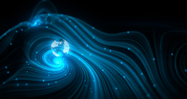 抽象的漩涡线与透明球体可循环的背景图片下载