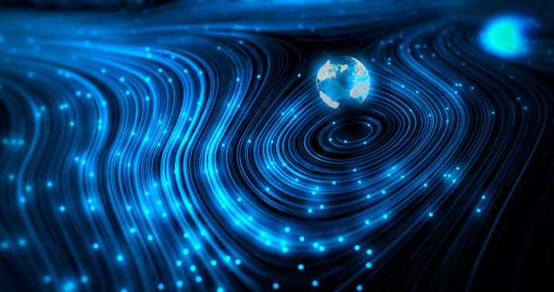 抽象的漩涡线与透明球体可循环的背景图片下载