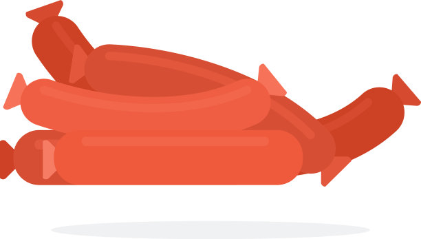 堆肉香肠扁孤立图片下载