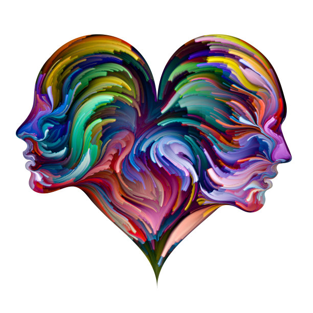彩色的心抽象。图片下载