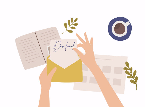 手握纸与手写文本。彩色矢量插图在平面风格。图片下载