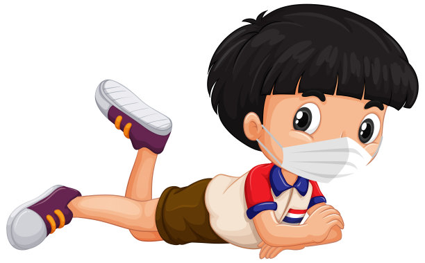 荷兰男孩卡通人物戴面具图片下载