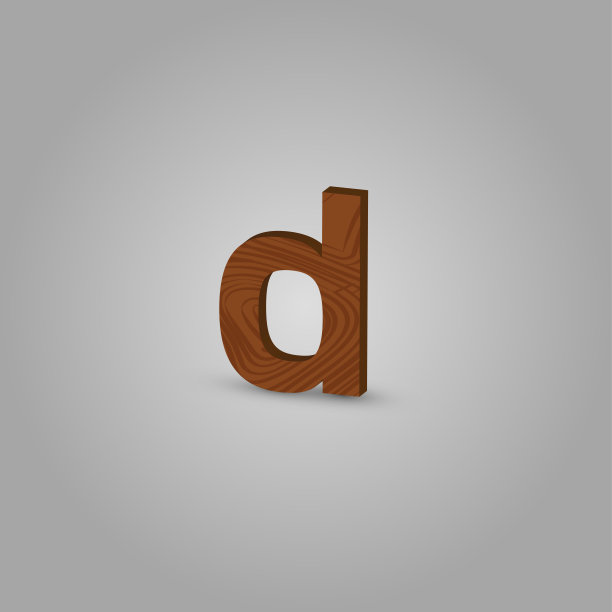 现实的木材字符从排版，矢量插图图片下载