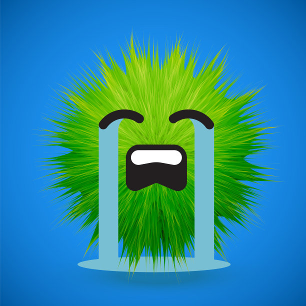 高细节3D毛皮笑脸表情，矢量插图图片下载