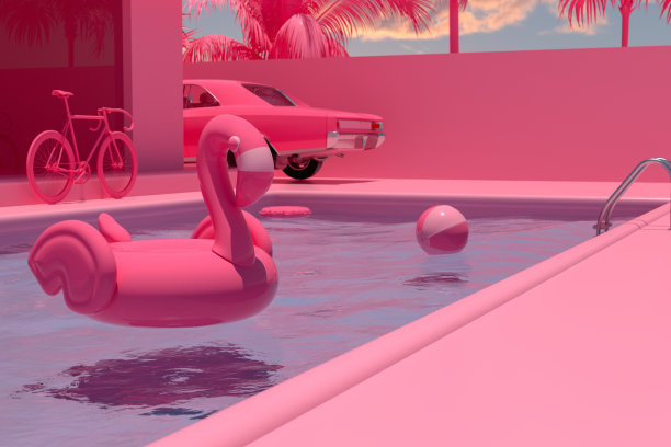 带游泳池的夏日度假别墅，自我隔离图片下载