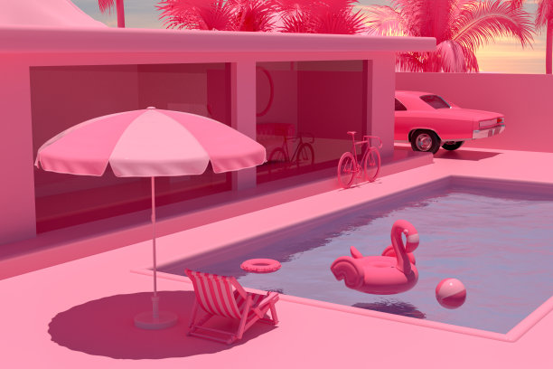 带游泳池的夏日度假别墅，自我隔离图片下载