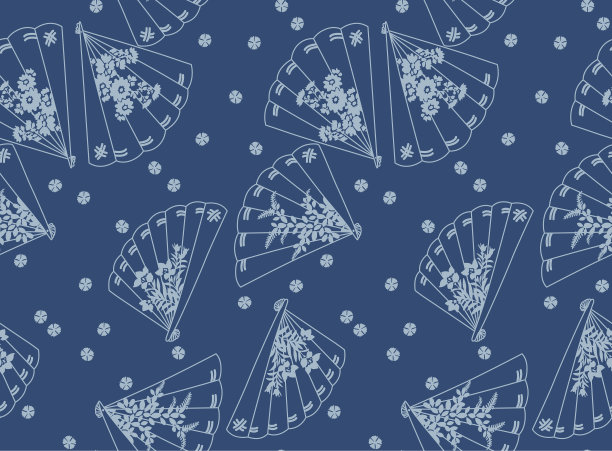 日本手扇矢量无缝模式图片下载