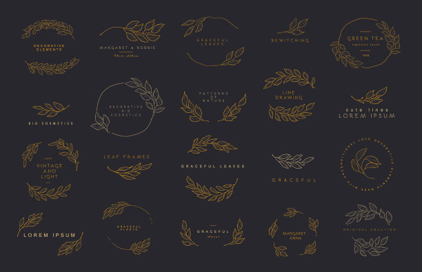 等花卉设计元素。图片下载