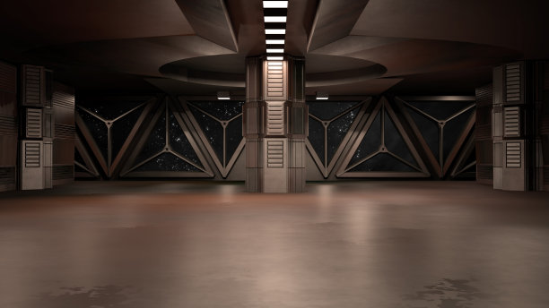 科幻室内走廊3d效果图图片下载