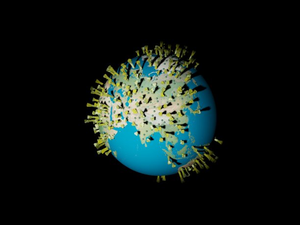 数字图像冠状病毒在地球上的国家和大陆图片下载