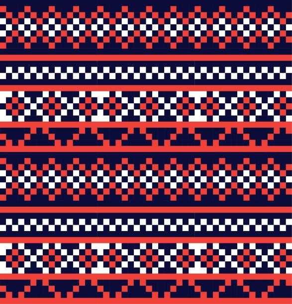 橙色圣诞集市岛无缝图案背景图片下载