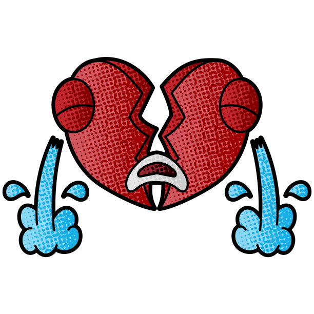 心碎人物手绘矢量设计图片下载