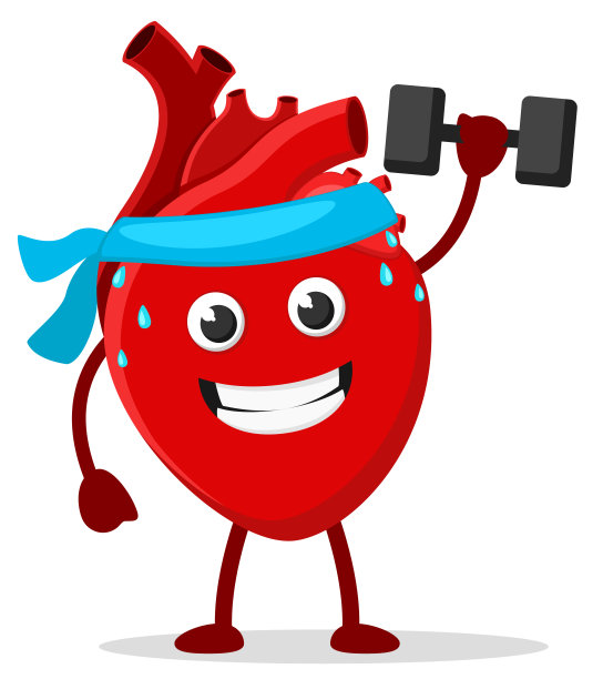 健康的心脏喜欢白色的运动。字符图片下载