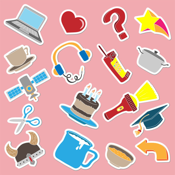 随机手绘贴纸设计图片下载