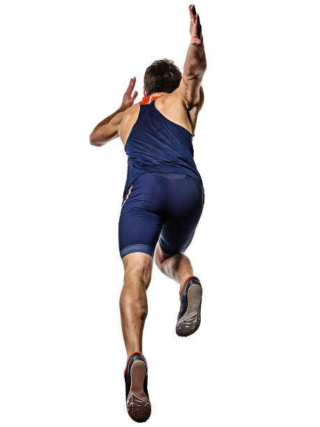 年轻男子田径运动员跑步短跑运动员短跑孤立的白色背景图片下载