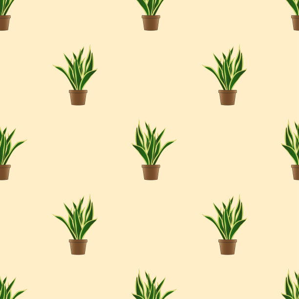 蛇植物无缝象牙背景。矢量图图片下载