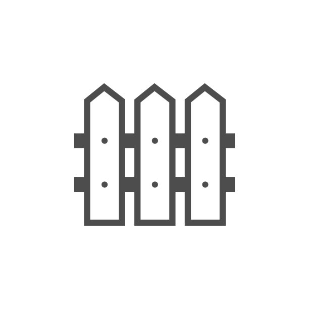 木栅栏黑色矢量图标，花园配件什么的图片下载