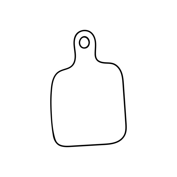 矢量涂鸦切割板。烹饪，厨房用具，家庭元素。手插图孤立的白色背景。图片下载