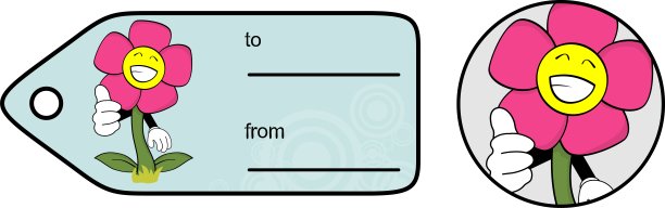 快乐花卡通表情copyspace套装图片下载