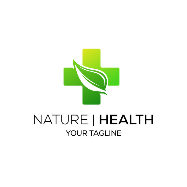 大自然新鲜绿叶健康的医疗标志图片下载