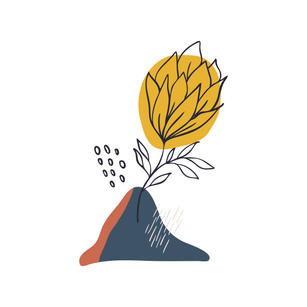 抽象花卉艺术矢量叶背景。手绘的叶子图片下载