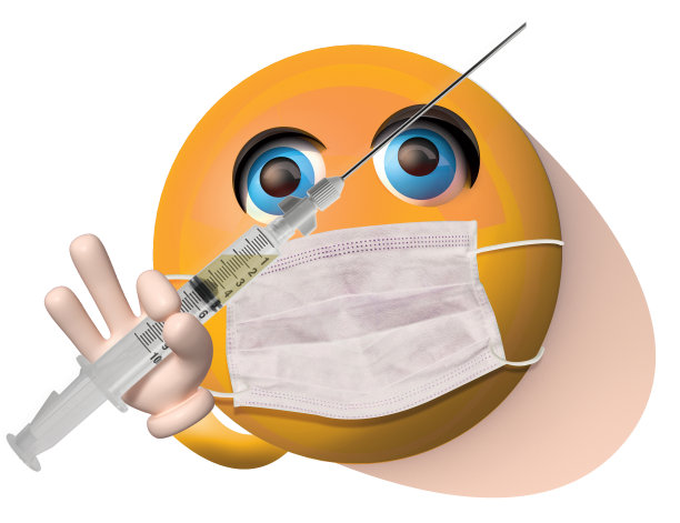 可爱的表情符号显示Corona疫苗图片下载