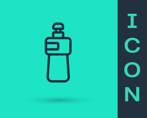 绿色背景上的洗碗液瓶图标被隔离。液体洗洁精用于洗碗。矢量图图片下载