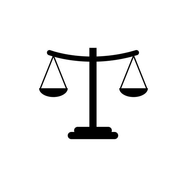 正义天平图标，白色背景上的logo图片下载