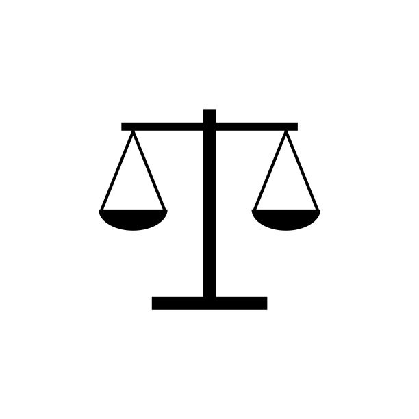 正义天平图标，白色背景上的logo图片下载