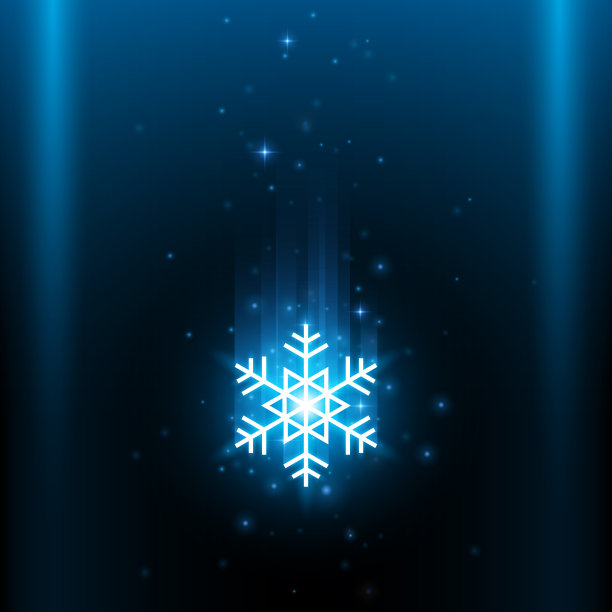 雪花图标与灯光效果的背景图片下载