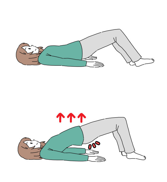 尿漏:一位妇女做盆底肌练习的插图材料图片下载