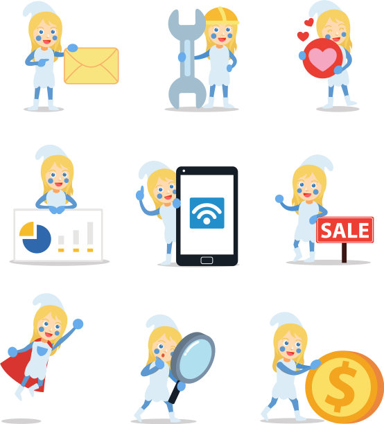 设定人物女人穿着滑稽的蓝色矮人图片下载