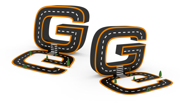 图中的字母符号以道路的形式出现，白色背景上的白色和黄色线标记，并有裁剪的路径。3 d渲染插图。图片下载